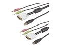 KVM Cable, 2x 3.5 mm Stereo Plug / 1x DVI-I Plug / 1x USB-A Plug - 2x 3.5 mm Stereo Plug / 1x DVI-I Plug / 1x USB-B Plug, 1.8m