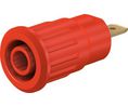 Banana Socket Red 4 mm Brass Gold 1kVAC 1kVDC 24A Blade Terminal, 4.8 x 0.8 mm Pack of 2 pieces