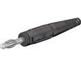 Banana Plug Insulated Unshrouded 4 mm Brass Nickel 30VAC 60VDC 32A Screw Terminal Black Pack of 5 pieces