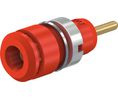 Banana Socket Red 2 mm Brass Gold 600VAC 600VDC 10A Round Pin Pack of 5 pieces