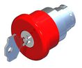 Turn Key to Release Emergency Stop Push Button, Panel Mount, 22.5mm Cutout, IP65