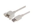 USB 2.0, Male USB Type A Male to Female, 300 mm, Light Grey