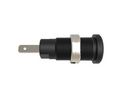 Schutzinger Black Female Banana Connector, 2 mm Connector, Tab Termination, 600 V, Nickel Plating