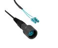 OM3 Multimode Fibre Optic Cable, 125 um, Aqua, 10 m