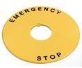 Beteckningsskylt 80mm Emergency Stop Rund Gul HW Series Switch