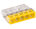 Bornier serre-fils, 0.5 ... 2.5mm², Pôles - 5, Polycarbonate / Polyamide, Transparent / Jaune