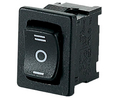Rocker Switch, 6 A, 1CO, 250V, ON-OFF-ON, IP40, Musta