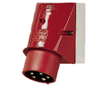 CEE Plug, Red, 5P, Wall Mount, 2.5mm², 16A, IP44, 400V
