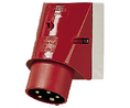 CEE Plug, Red, 5P, Wall Mount, 6mm², 32A, IP44, 400V