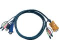 KVM Cable, 1x SPHD Plug / 2x 3.5 mm Stereo Plug - 1x VGA Plug / 1x USB-A Plug / 2x 3.5 mm Stereo Plug, 3m