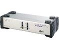 KVM-switch med dobbelt visning og 2 porte