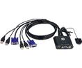 Cable KVM Switch, 2048 x 1536, VGA Socket / 2x USB-A Socket - 2x VGA Plug / 4x USB-A Plug