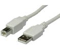 Cable, USB-A Plug - USB-B Plug, 4.5m, USB 2.0, White