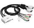 Cable KVM Switch, 1920 x 1200, DVI Socket / 2x USB-A Socket / 2x 3.5 mm Stereo Socket - 2x DVI Plug / 2x USB-A Plug / 4x 3.5 mm Stereo Plug