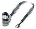 Cordset, M12 Socket - Bare End, 4 Conductors, 5m, IP65 / IP67 / IP68, Black / Grey