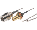RF-kablage, SMA Hona Rakt - SMA Hona Vinklad, 150mm, Grå