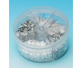 Assortment Box of Bootlace Ferrules, Uninsulated 0,5-2,5 mm² Silver-Plated Copper 0.5 ... 2.5mm², 3000 pcs