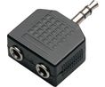 Audio Adapter, Straight, 3.5 mm Plug - 2x 3.5 mm Socket