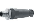 Circular Connector, M12, Plug, Straight, Poles - 4, Screw Terminal, Cable Mount