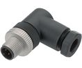 Circular Connector, M12, Plug, Right Angle, Poles - 4, Screw Terminal, Cable Mount