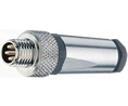 Rundsteckverbinder, M8, Stecker, Gerade, Pole - 3, Schraubklemme, Kabelhalterung