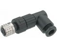 Circular Connector, M8, Socket, Right Angle, Poles - 4, Pin Penetration, Cable Mount