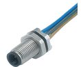 Circular Connector, M5, Plug, Straight, Poles - 4, Assembled with Wires, Panel Mount