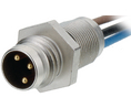 Rundsteckverbinder, M8, Stecker, Gerade, Pole - 4, TAUCH-Lötverbindung, Panelmontage