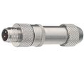 Rundsteckverbinder, M8, Stecker, Gerade, Pole - 4, Schraubklemme, Kabelhalterung