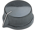 Rotary Knob 25mm Black White Indication Line