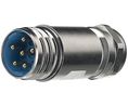 Circular Connector, M23, Plug, Straight, Poles - 6, Crimp, Cable Mount