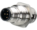 Circular Connector, M12, Plug / Socket, Straight, Poles - 5, Spring, Panel Mount