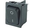 Keinukytkin, 10 A, 2NO, 250V, ON-OFF, IP40, Musta