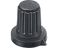 Rotary Knob 15mm Black Plastic Black Indication Line