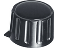 Rotary Knob 20mm Black Plastic Black Indication Line