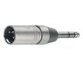 Adapter XLR 3pol do tele 6,3 mm, Prosty, Wtyk XLR - Wtyk 1/4" stereo