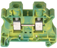 Terminal Block, Screw, 2 Poles, , 6mm², Green / Yellow, Pack of 10 pieces