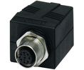 Panel Mount Jack M12 A-coded to RJ45, M12 Plug - RJ45 Socket