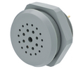 Piezo-signaalgenerator Continu Grijs 2 ... 35 VDC 8.6mA 73dB 2.5kHz ABS Printplaatpennen IP67 SC