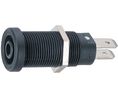 Banana Socket Black 4 mm Brass Nickel 1kVAC 1kVDC 20A Blade Terminal, 4.8 x 0.8 mm Pack of 2 pieces