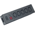 Multiple socket outlet PXD301 5x IEC 60320 C13 Socket - IEC 60320 C14 Plug Black
