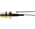 RF Cable Assembly, W.FL Male Angled - SMA Female Straight, 150mm, Grey