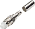 RF-liitin, FME, Messinki, Naarasliitin, Suora, 50Ohm, Puristusliitin