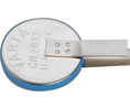 Pile-bouton avec cosses, Lithium, CR2032, 3V, 230mAh