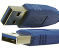 Cable, USB-A Plug - USB-A Plug, 1m, USB 3.0, Blue