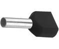 Kahden tulon hylsy 1.5mm² Musta 100 kappaleen pakkaus