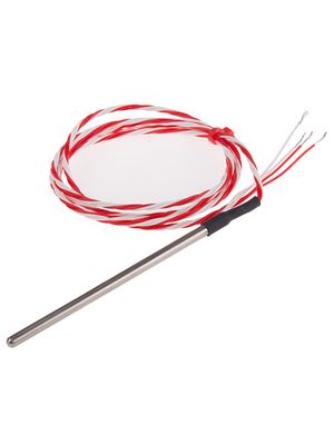 PT100 RTD Sensor, 4mm Dia, 90mm Long, 4 Wire, Probe, Class B +200°C Max
