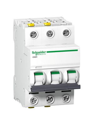 Schneider Electric Acti9 A9F0 MCB, 3P, 13A Curve C, 440V AC, 180V DC, 10 kA Breaking Capacity