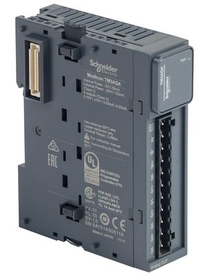Schneider Electric TM3AQ4 Module, 4 Analog Outputs, 0 to 20mA, -10 to 10V, Modicon TM3 Schneider Electric TM3AQ4 Module, 4 Analog Outputs, 0 to 20mA, -10 to 10V, Modicon TM3