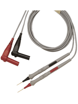 Precision electronic test leads, Test Probe / Banana Plug, 4 mm, 90°, 1.2m, Black, Grey, Red